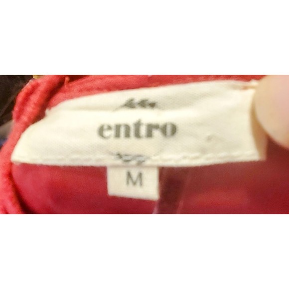 Entro Red Blouse with exposed shoulders straps Medium size - Picture 2 of 6
